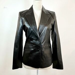 Fairweather Black Genuine Leather Blazer Jacket Size S